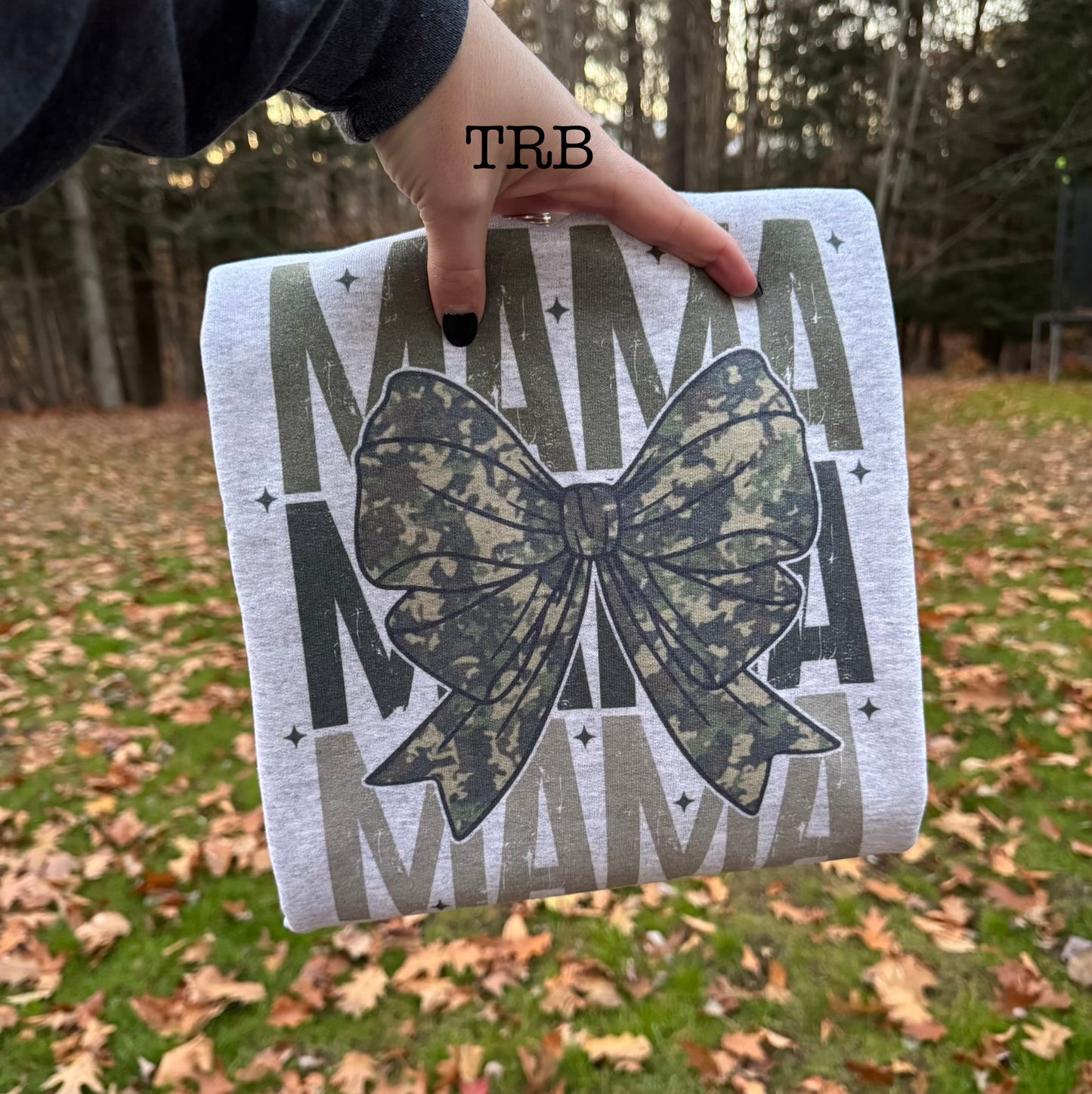Stacked Camo Mama w/ Bows Crewneck