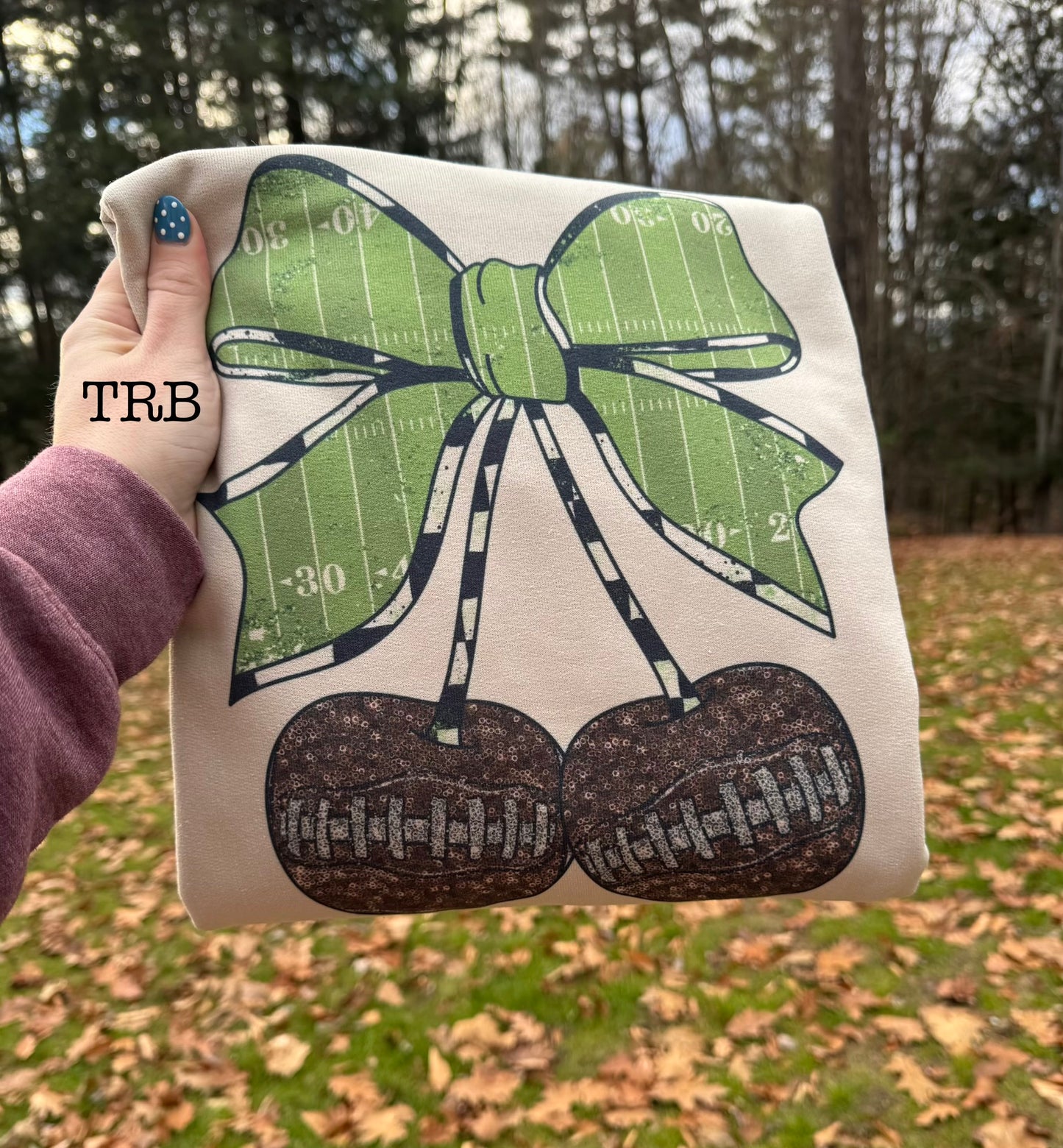 Football Bow Crewneck