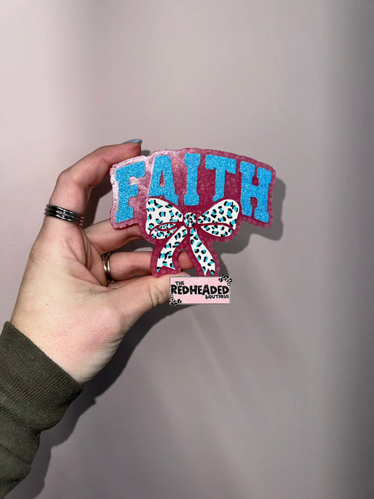 Faith w/ Leopard Bow  RTS Car Freshie