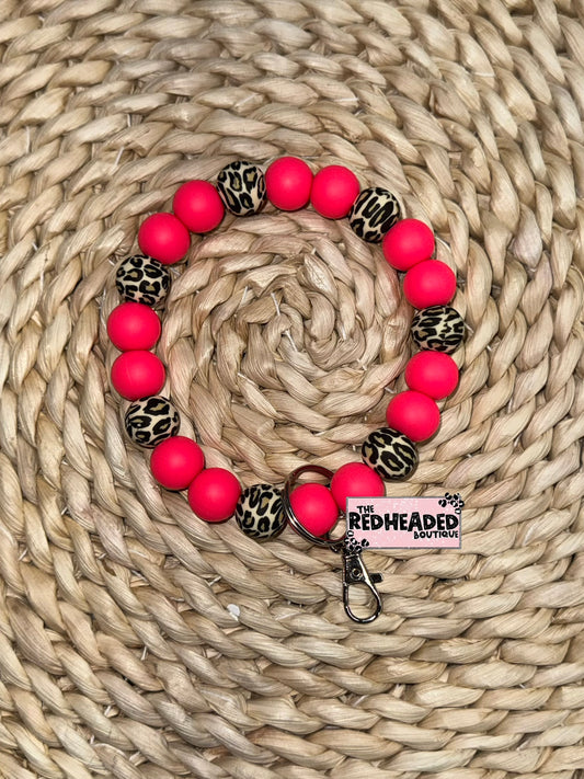 RTS Neon Pink Leopard Wristlet