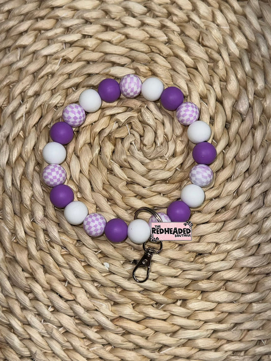 RTS Purple Checkered Wristlet