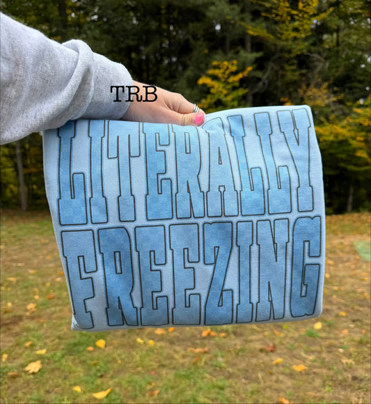 Blue Checkered Literally Freezing