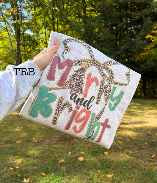 Merry and Bright Leopard Bow