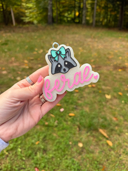 Feral Raccoon Car Freshie