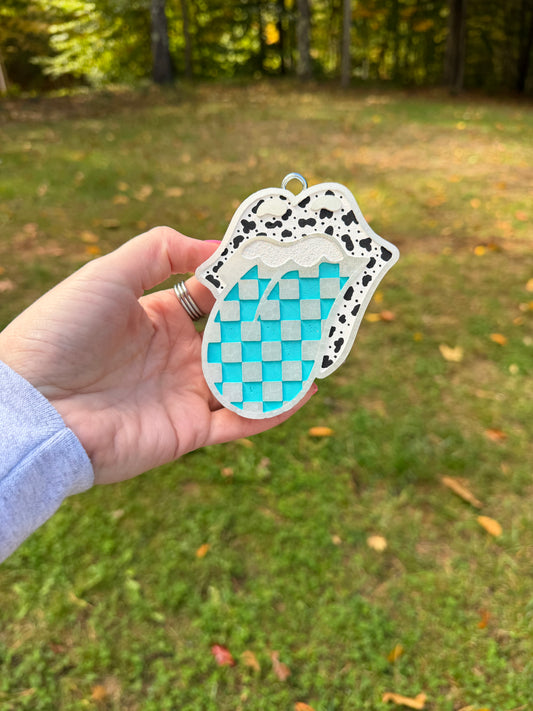 Cow Print Tongue Car Freshie