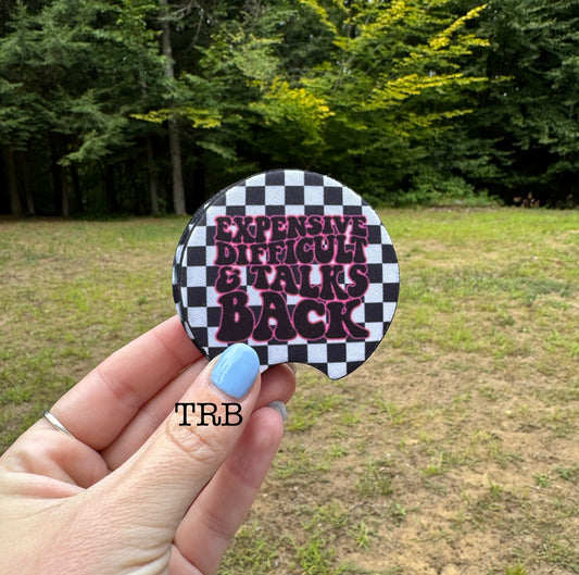 Expensive & Talks Back Car Coasters