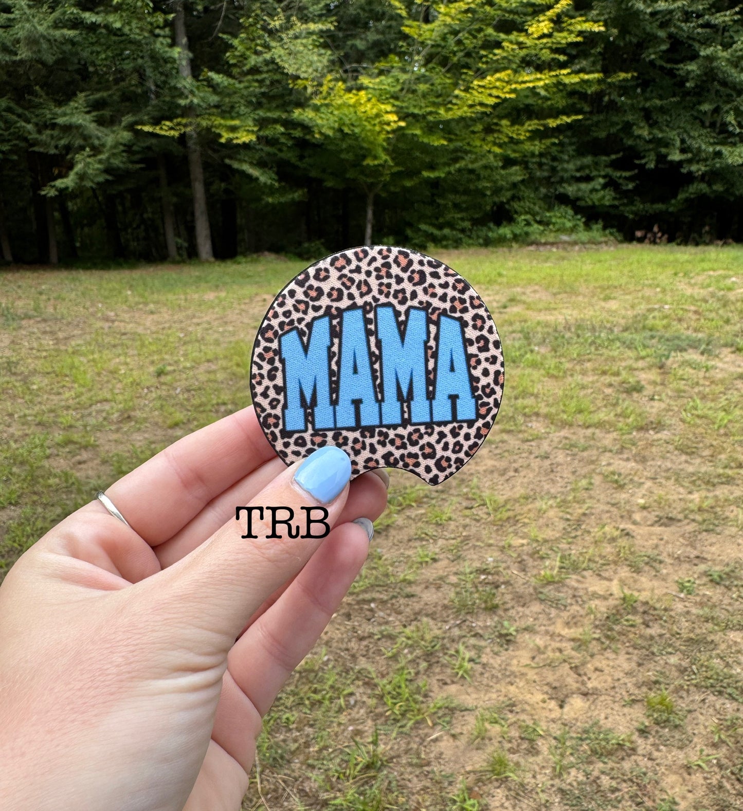 Blue Mama Cheetah Car Coasters