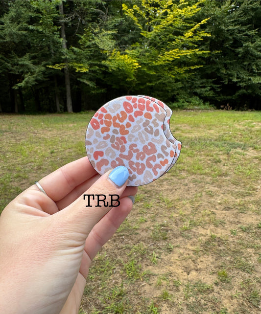 Fall Leopard Car Coasters