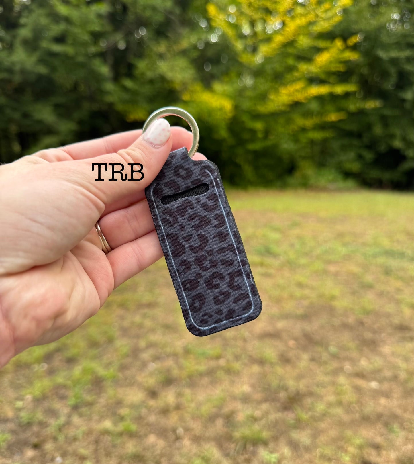 Black Leopard Chapstick Holder