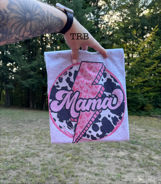 Heart Bolt Circle Mama T-shirt